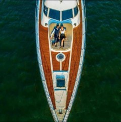 Romantic Couple Pre Wedding Photoshoot on Yacht drone shoot